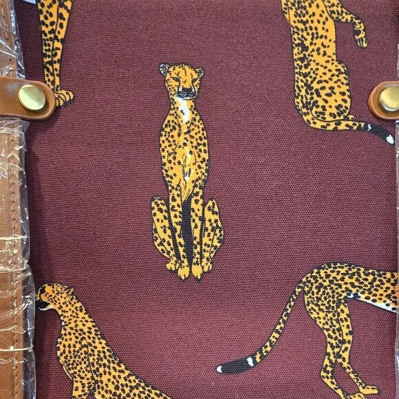 ModCloth Canvas Tote Leopard Purse Shoulder Bag NWT 16x13 - Picture 8 of 12